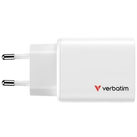 Verbatim Essentials Cargador de Pared GaN 65W 2xUSB-C 1xUSB-A Blanco
